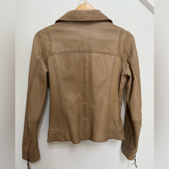 Bagatelle Camel Leather Jacket Women’s Size Medium - Picture 2 of 4